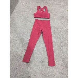Interval Pink Leggings and Sports Bra Set Size Small